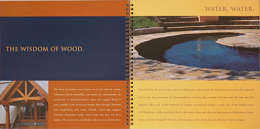 Mont Tremblant L'Equinox Intrawest Brochure, 101 Graphics, Graphic Design Mammoth Lakes, Palm Springs, Kamloops