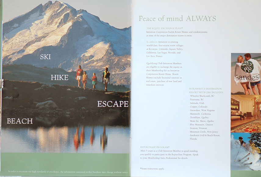 Mont Tremblant L'Equinox Intrawest Brochure, 101 Graphics, Graphic Design Mammoth Lakes, Palm Springs, Kamloops