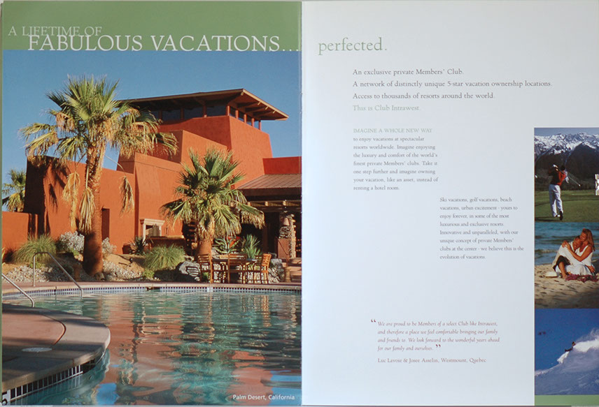 Mont Tremblant L'Equinox Intrawest Brochure, 101 Graphics, Graphic Design Mammoth Lakes, Palm Springs, Kamloops