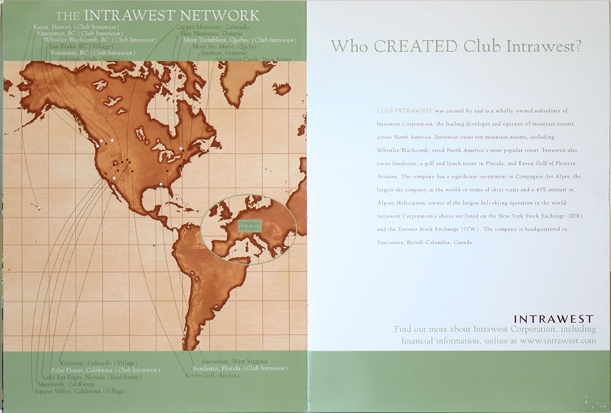 Mont Tremblant L'Equinox Intrawest Brochure, 101 Graphics, Graphic Design Mammoth Lakes, Palm Springs, Kamloops