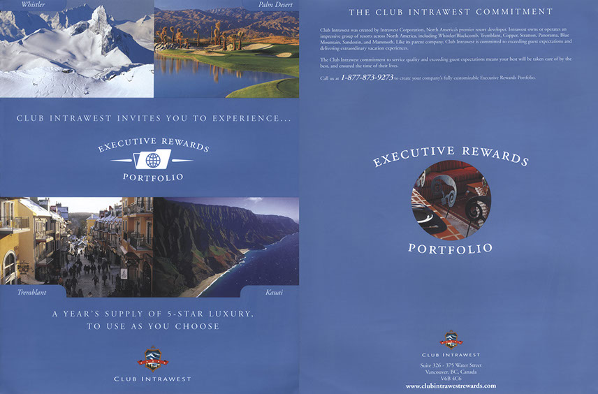Mont Tremblant L'Equinox Intrawest Brochure, 101 Graphics, Graphic Design Mammoth Lakes, Palm Springs, Kamloops