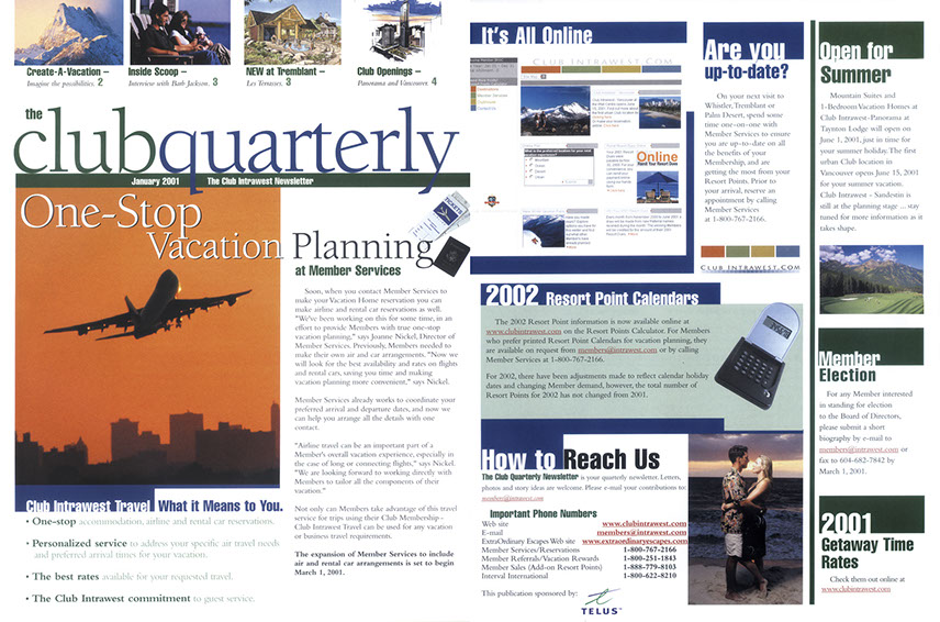Mont Tremblant L'Equinox Intrawest Brochure, 101 Graphics, Graphic Design Mammoth Lakes, Palm Springs, Kamloops