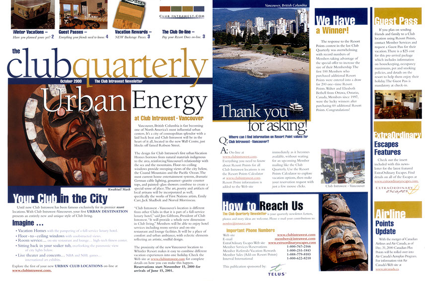 Mont Tremblant L'Equinox Intrawest Brochure, 101 Graphics, Graphic Design Mammoth Lakes, Palm Springs, Kamloops