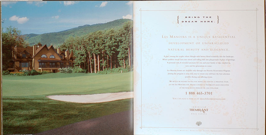 Mont Tremblant L'Equinox Intrawest Brochure, 101 Graphics, Graphic Design Mammoth Lakes, Palm Springs, Kamloops