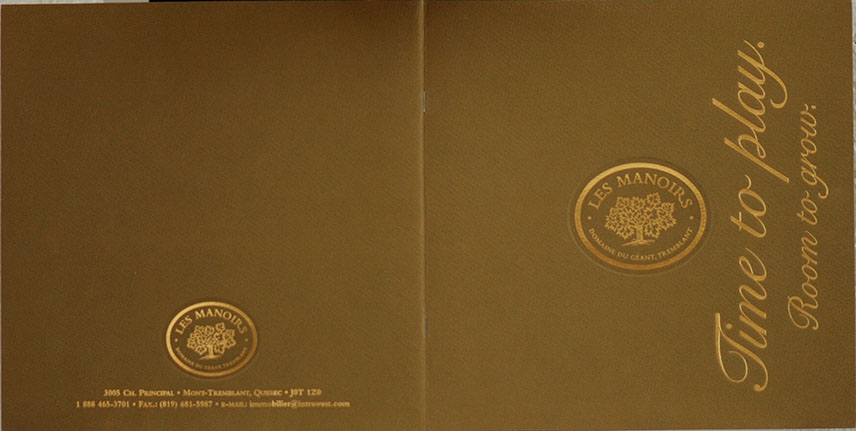 Mont Tremblant L'Equinox Intrawest Brochure, 101 Graphics, Graphic Design Mammoth Lakes, Palm Springs, Kamloops